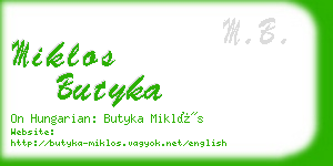 miklos butyka business card